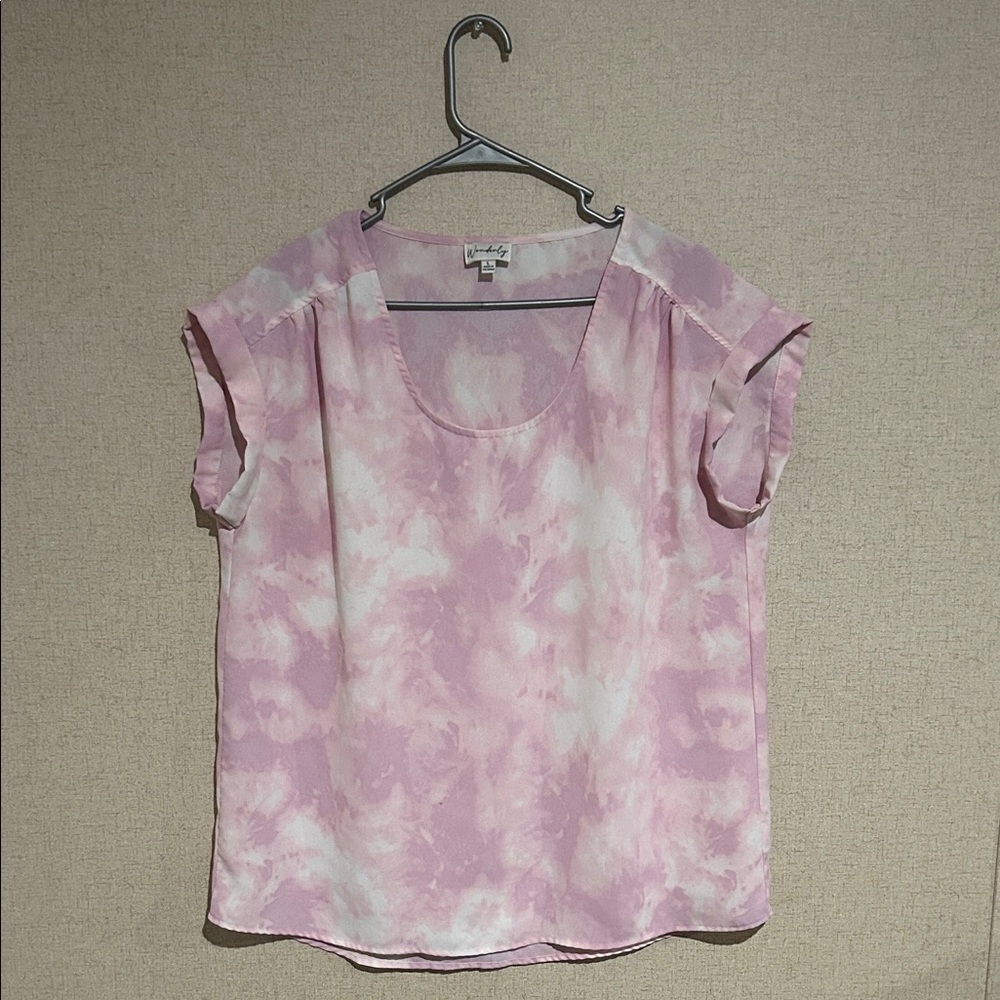 Wonderly Pink and White Women's Blouse